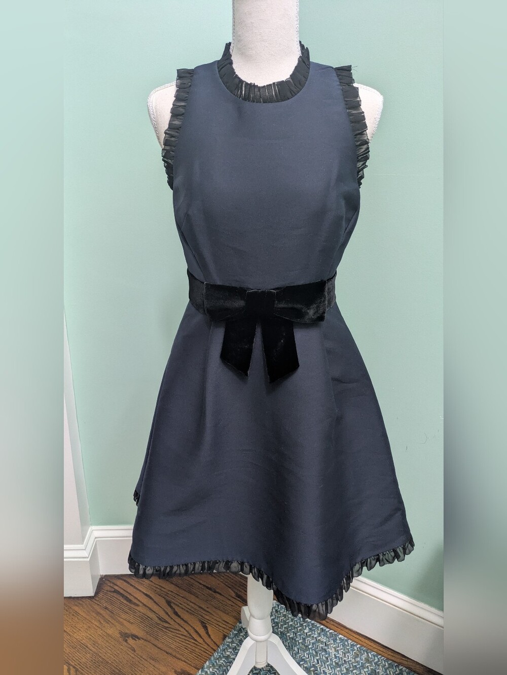 Kate Spade New York Star Bright Velvet Bow and Flare Dress, Size 2